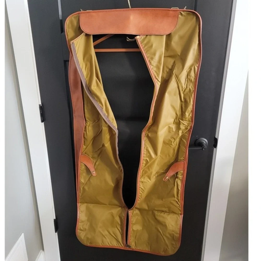Vintage‎ Airway Luggage Garment Bag Leather Trim Suit Carrier Travel Luggage